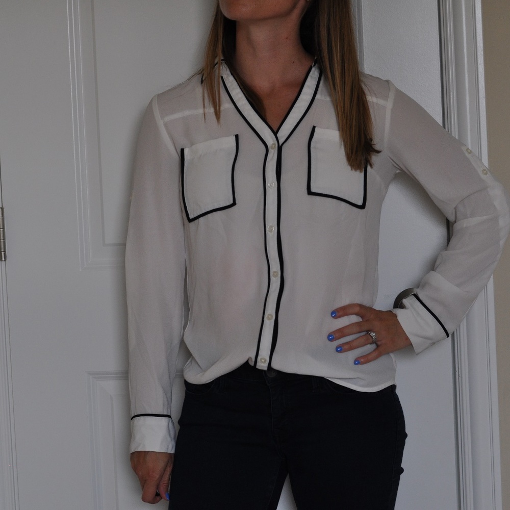 Express small button up blouse